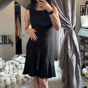 Tommy Hilfiger Black Sleeveless Midi Dress with Flared Hem